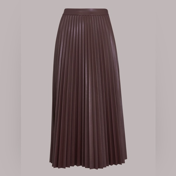 Purple Faux Leather Pleated Maxi Skirt - Picture 1 of 5